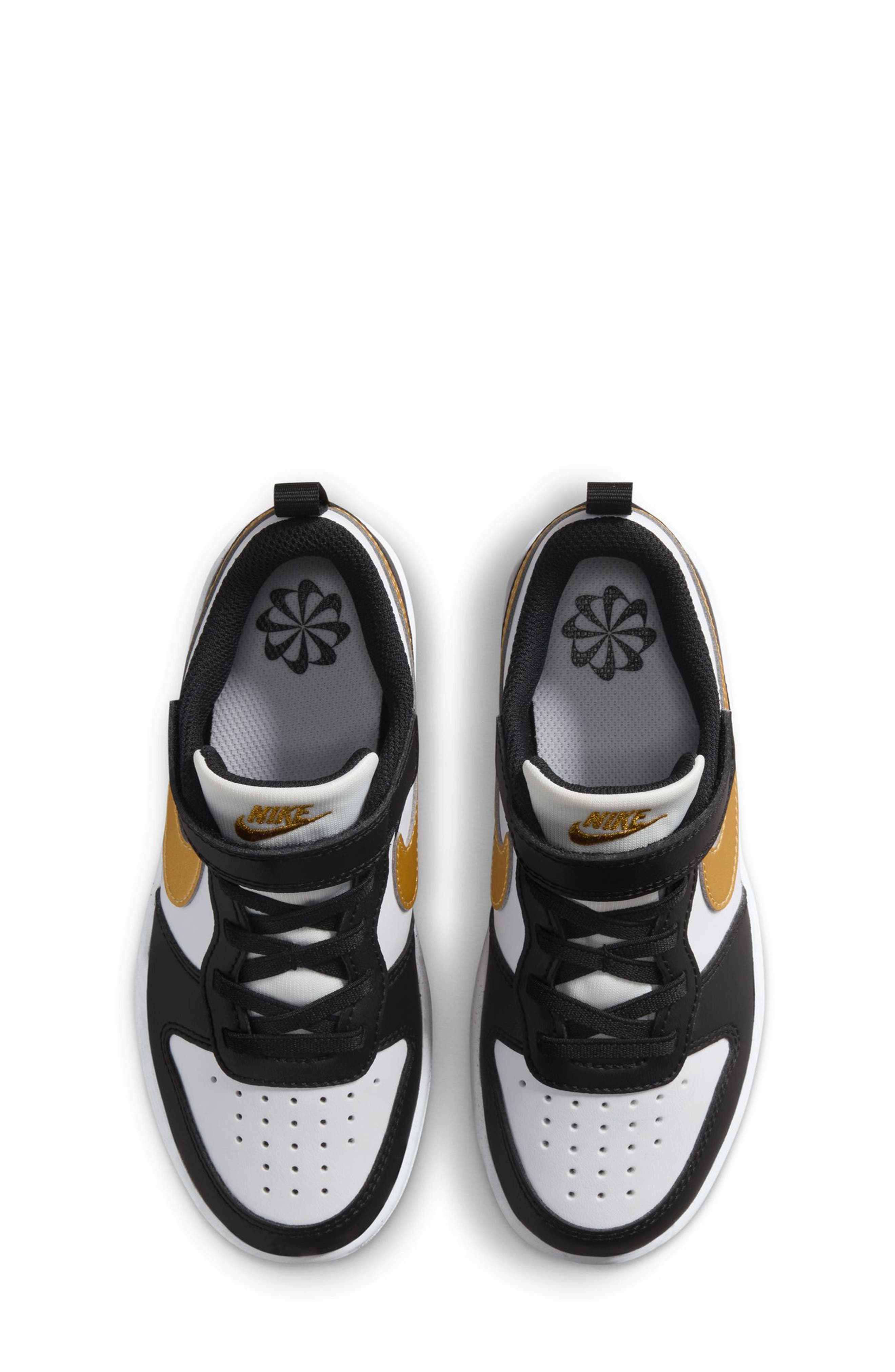 Nike Kids' Court Borough Low Recraft Sneaker, Alternate, color, Black/ Metallic Gold/ Black