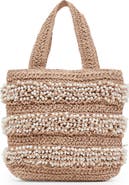 Dolce Vita Mallorca Raffia & Faux Pearl Tote