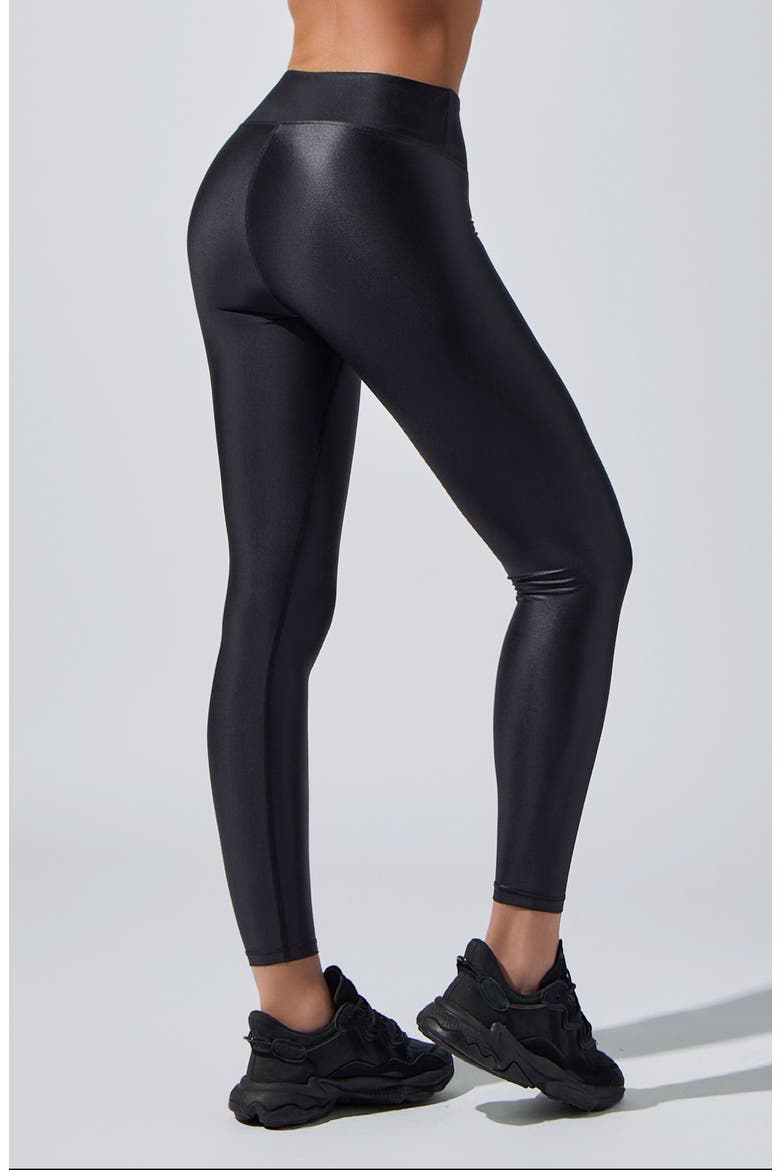 Celine High Waist Leggings, Alternate, color, BLACK