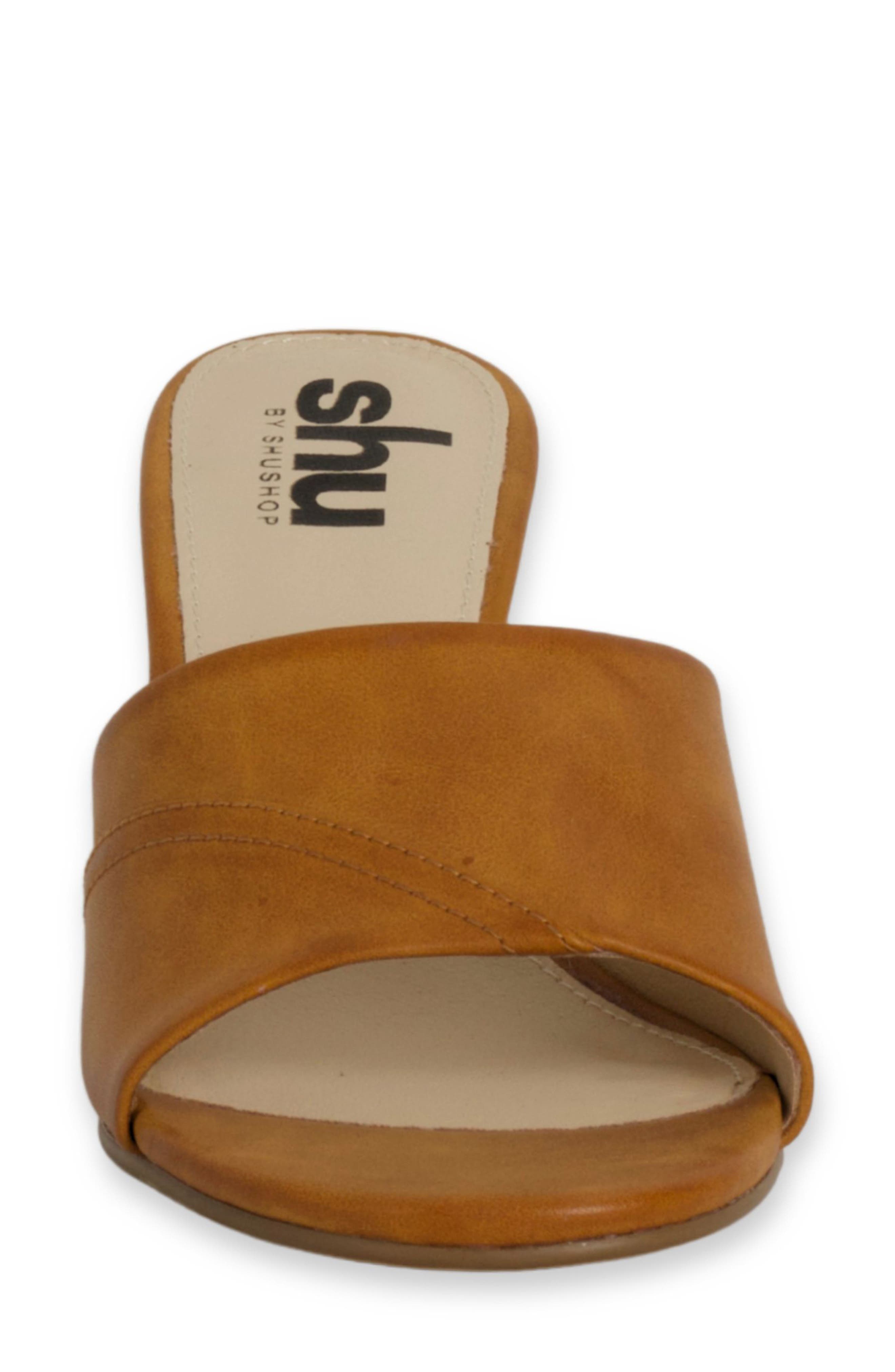 SHUSHOP Elsy Slide Sandal, Alternate, color, Camel