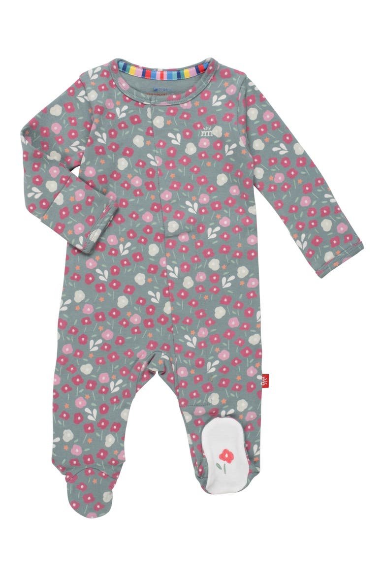 Wren Organic Cotton Magnetic Closure Footie, Main, color, WREN