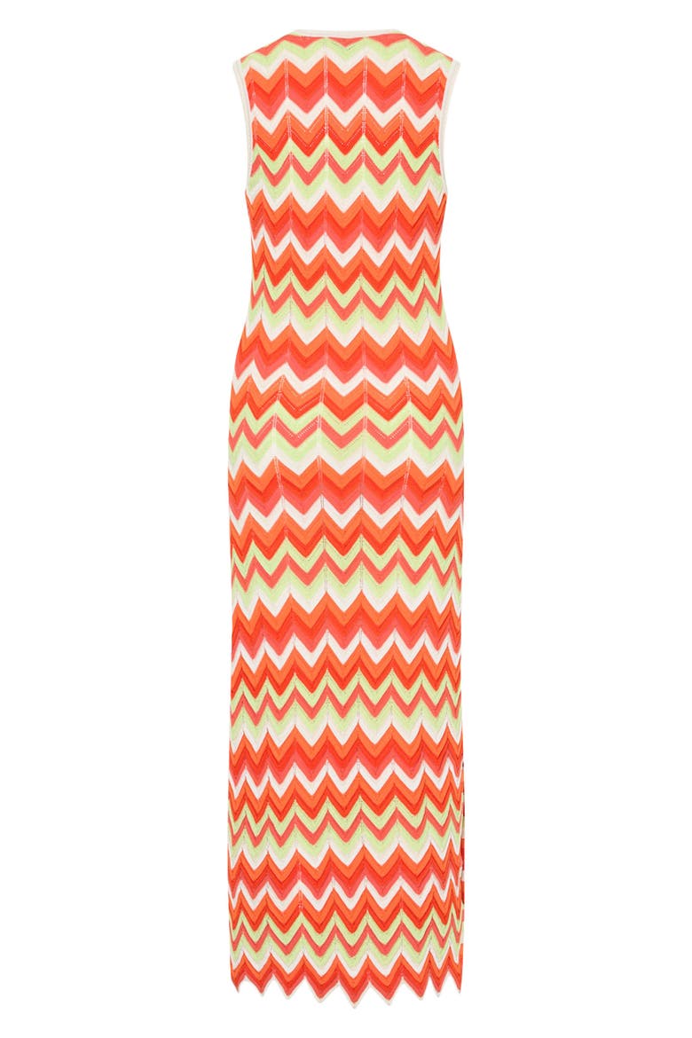 Kaela Metallic Cover-Up Knit Midi Dress, Alternate, color, ORANGE MULTI