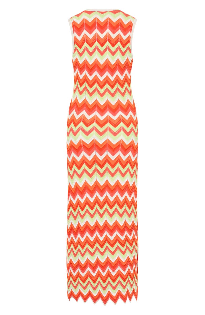 Milly Kaela Metallic Cover-Up Knit Midi Dress, Alternate, color, Orange Multi