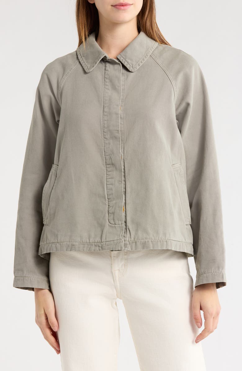 Marine Layer Olivia Crop Cotton Jacket, Alternate, color, Shadow