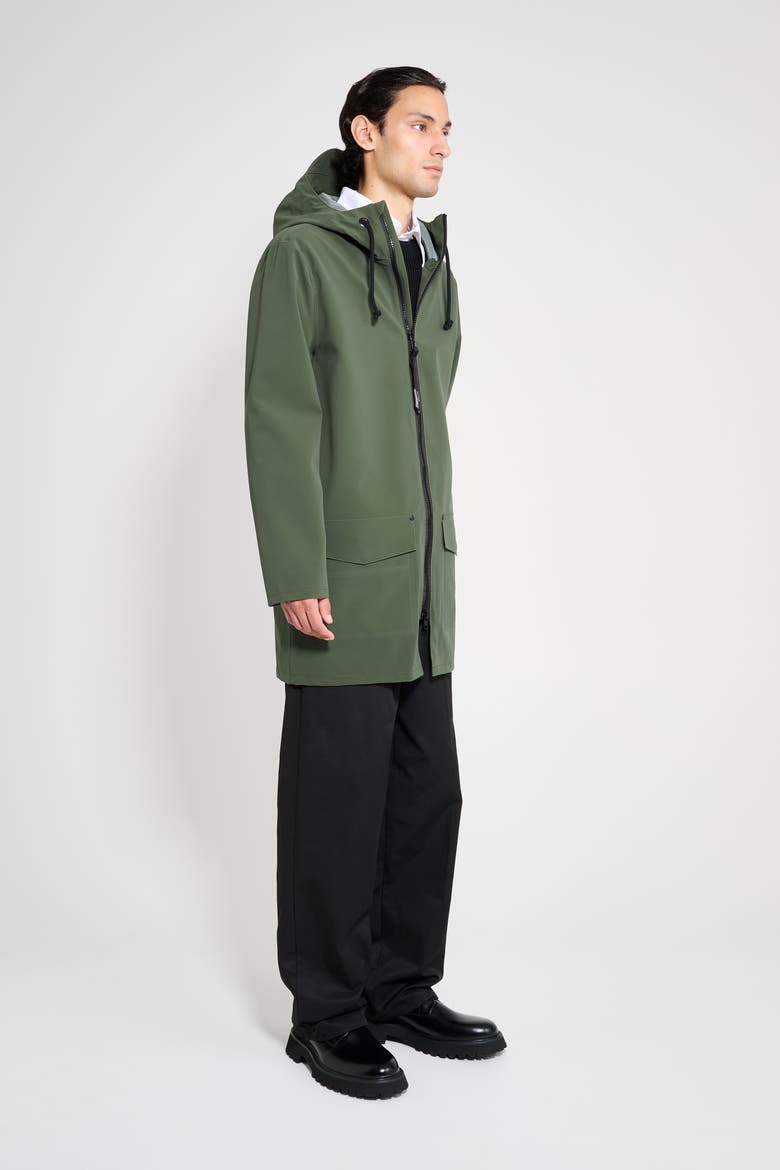 Stockholm Patch Matte Raincoat, Alternate, color, Green