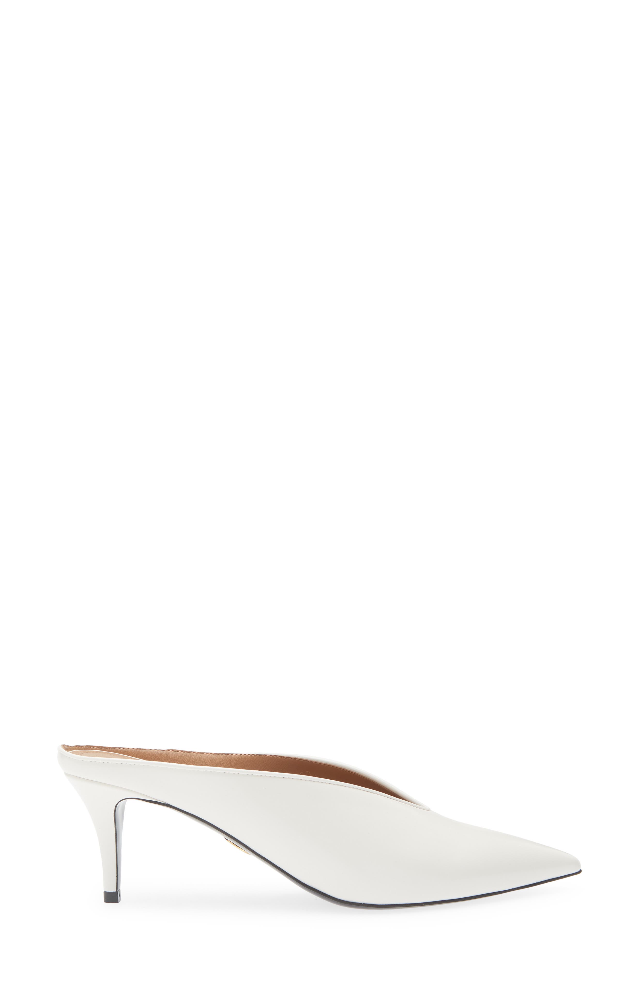 Stella McCartney Brushed Pointed Toe Mule Pump, Alternate, color, White