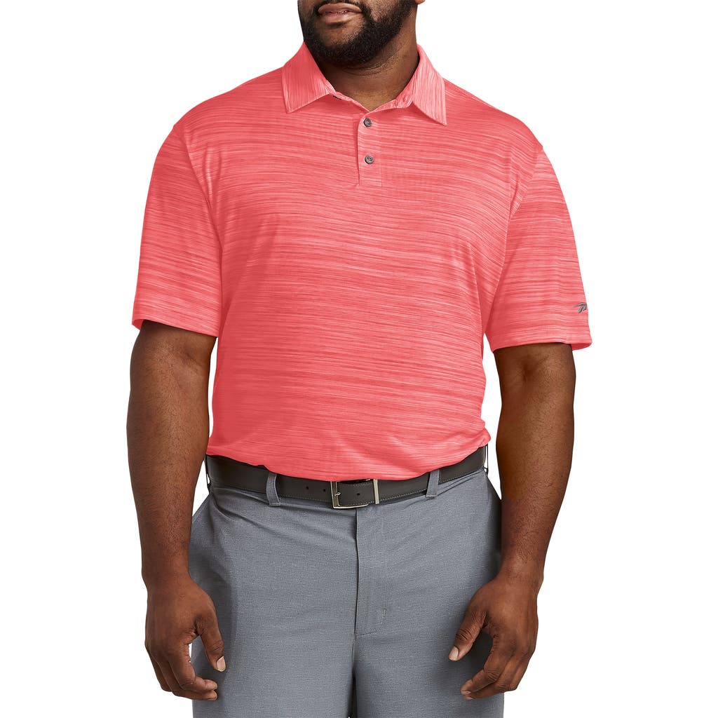 Reebok Big & Tall Performance Space-dyed Polo Shirt In Sunset Coral