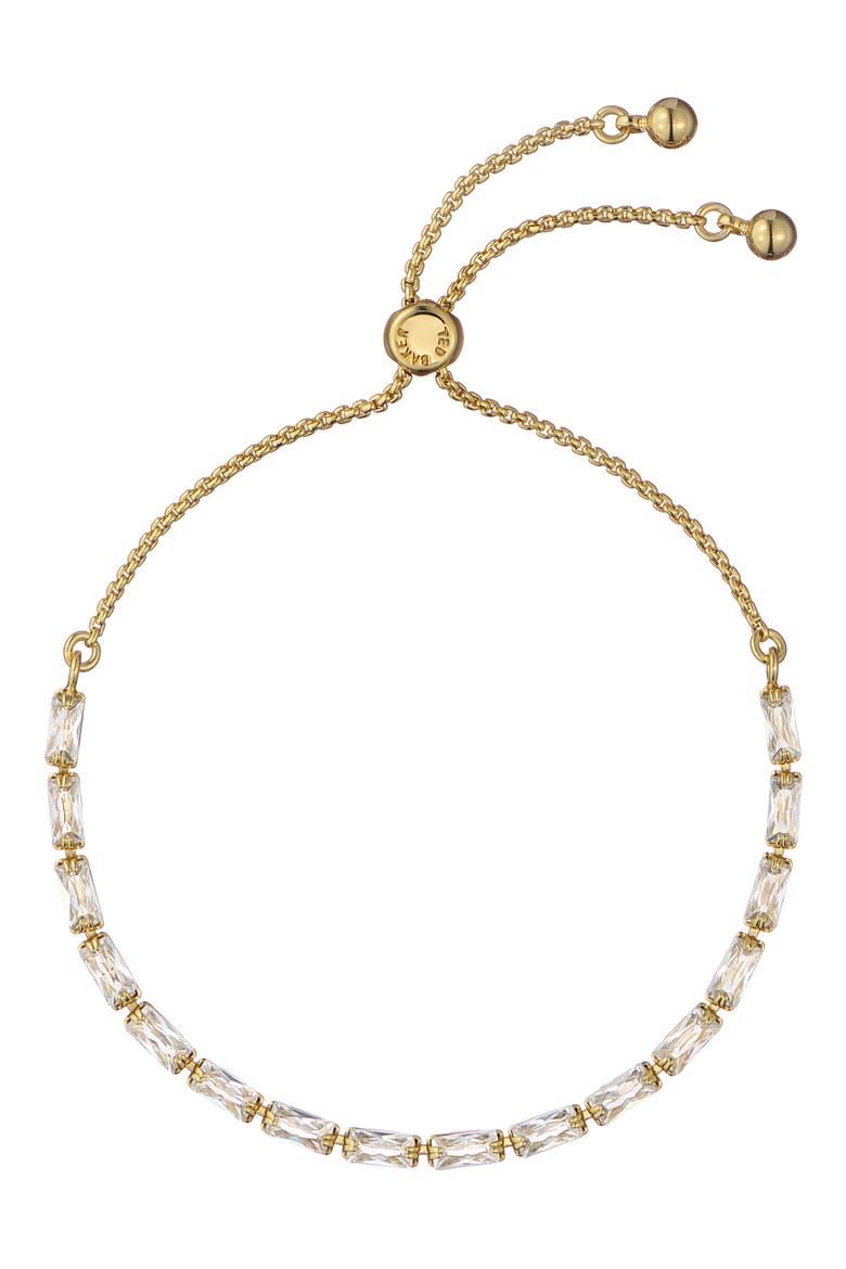 Isela Cubic Zirconia Baguette Bracelet, Main, color, GOLD TONE/ CLEAR CRYSTAL