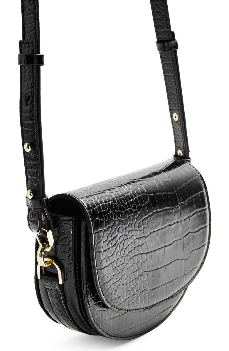 Topshop Coby Faux Leather Saddle Crossbody Bag, Alternate, color,