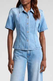 Pistola Cyndi Short Sleeve Denim Button-Up Shirt