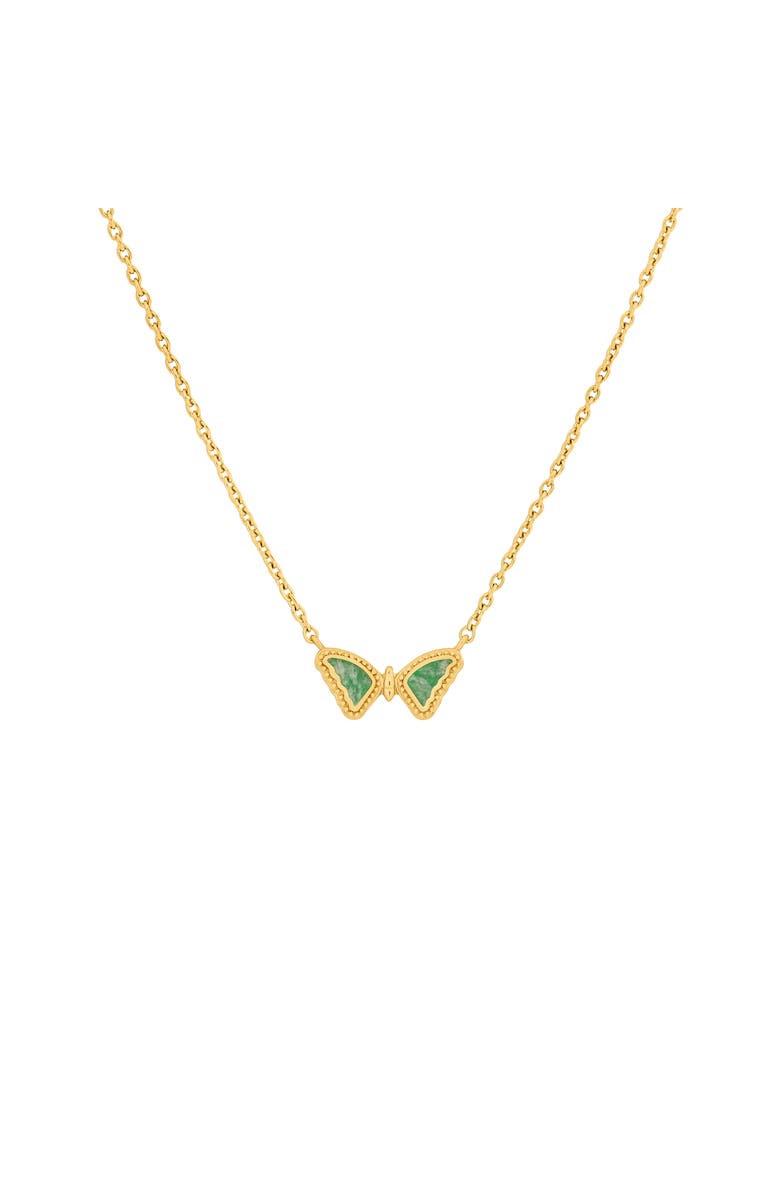 Karma and Luck Fresh Beginnings Amazonite Butterfly Gold Necklace, Main, color, Gold/Turquoise