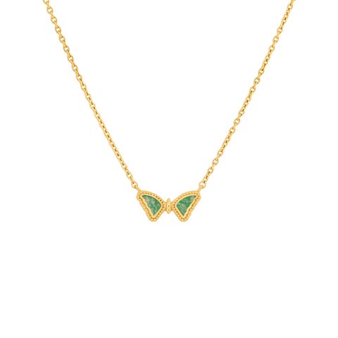 Fresh Beginnings Amazonite Butterfly Gold Necklace