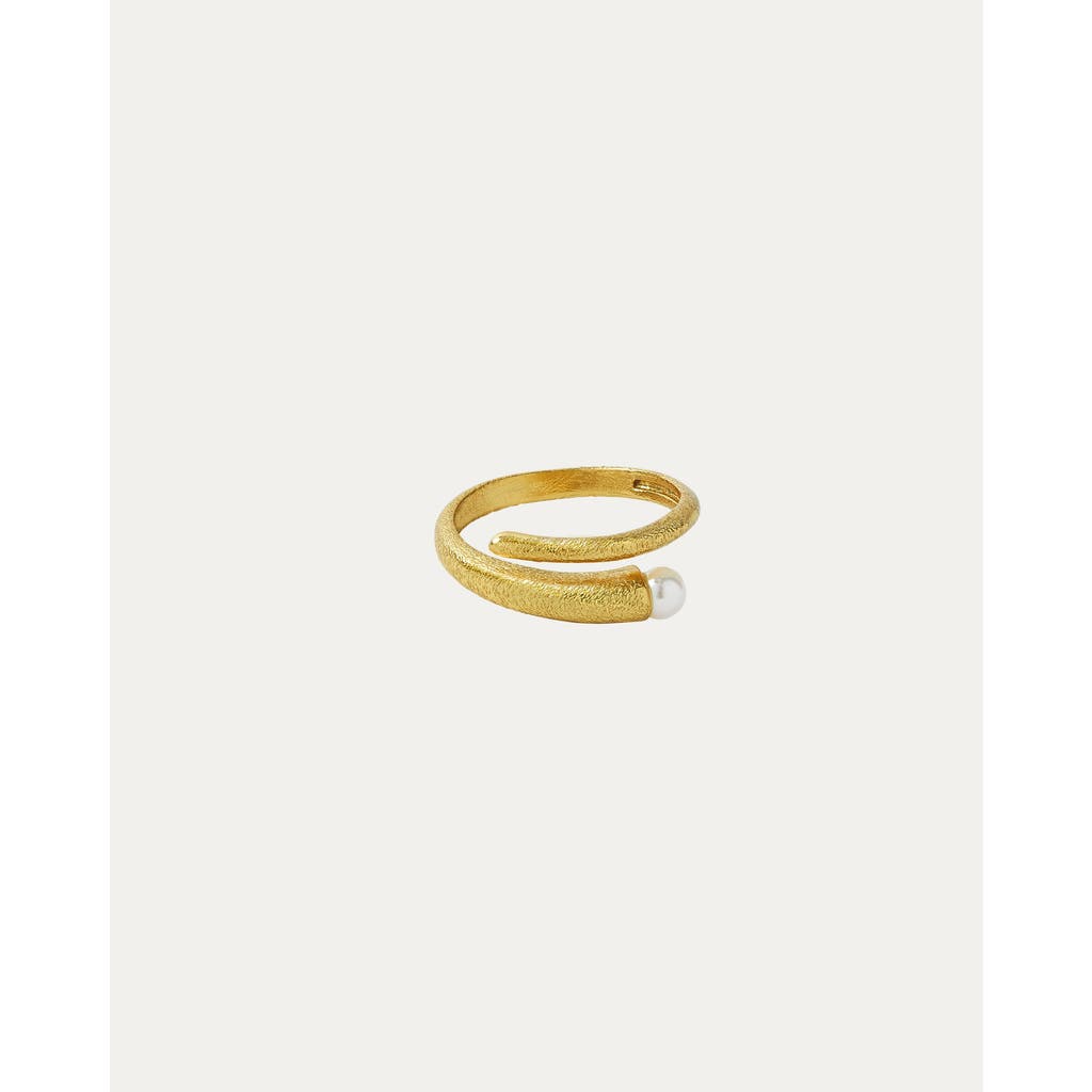 Ottoman Hands Avalon Pearl Stacking Ring In Gold