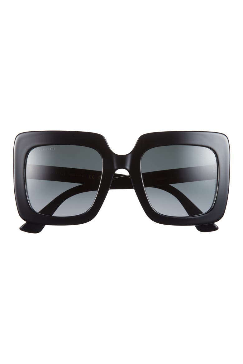 53mm Square Sunglasses, Main, color, BLACK BLACK GREY