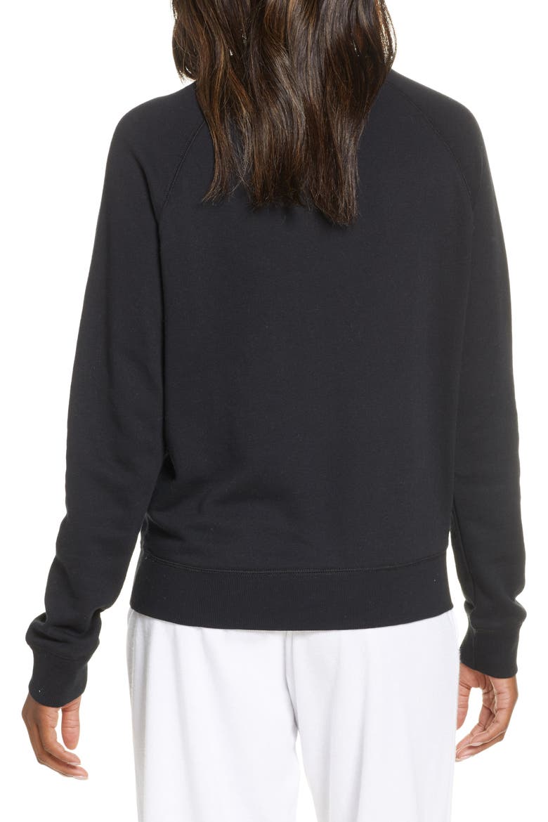 Fuzzy Logo Sweatshirt, Alternate, color, BLACK