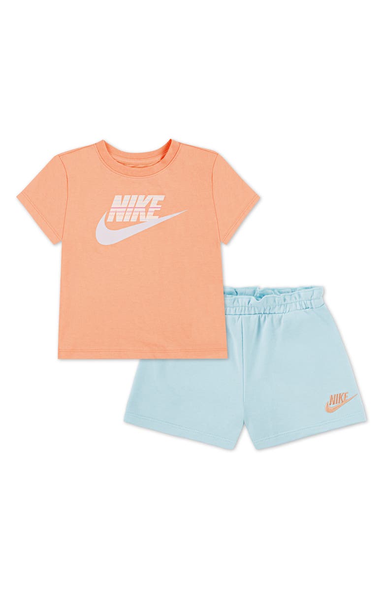 Nike Kids' Jersey T-Shirt & French Terry Shorts Set, Main, color, Glacier Blue