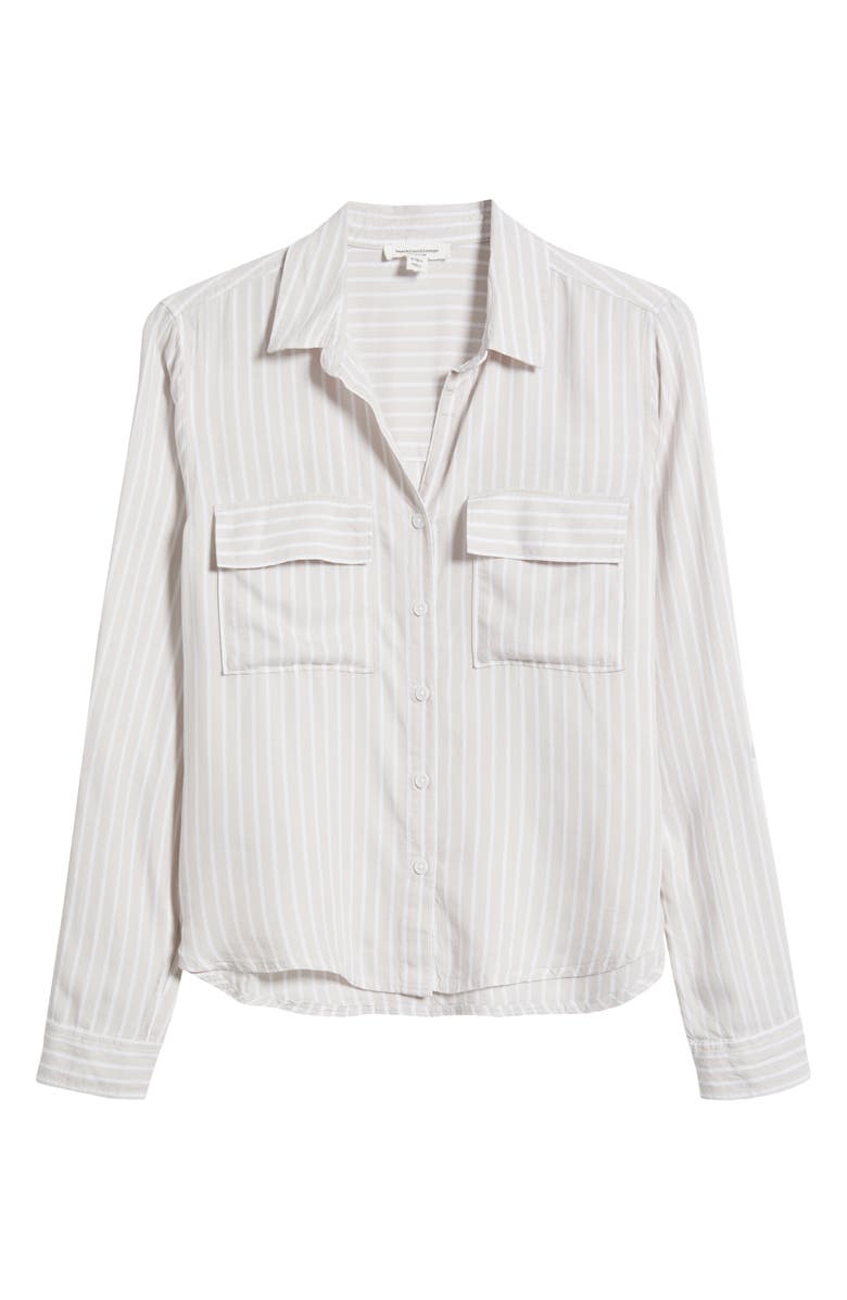 beachlunchlounge Fallon Crop Button-Up Shirt, Alternate, color, Brown Sugar