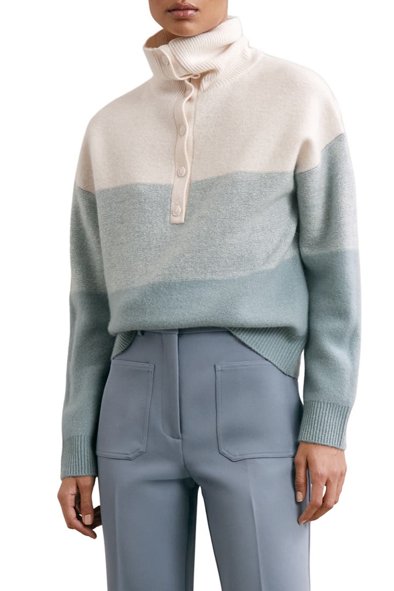 Flora Wool & Cashmere Sweater, Main, color, CREAM/ BLUE
