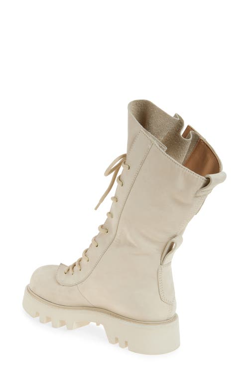 Jw Anderson Combat Leather Boots In 002 Off White