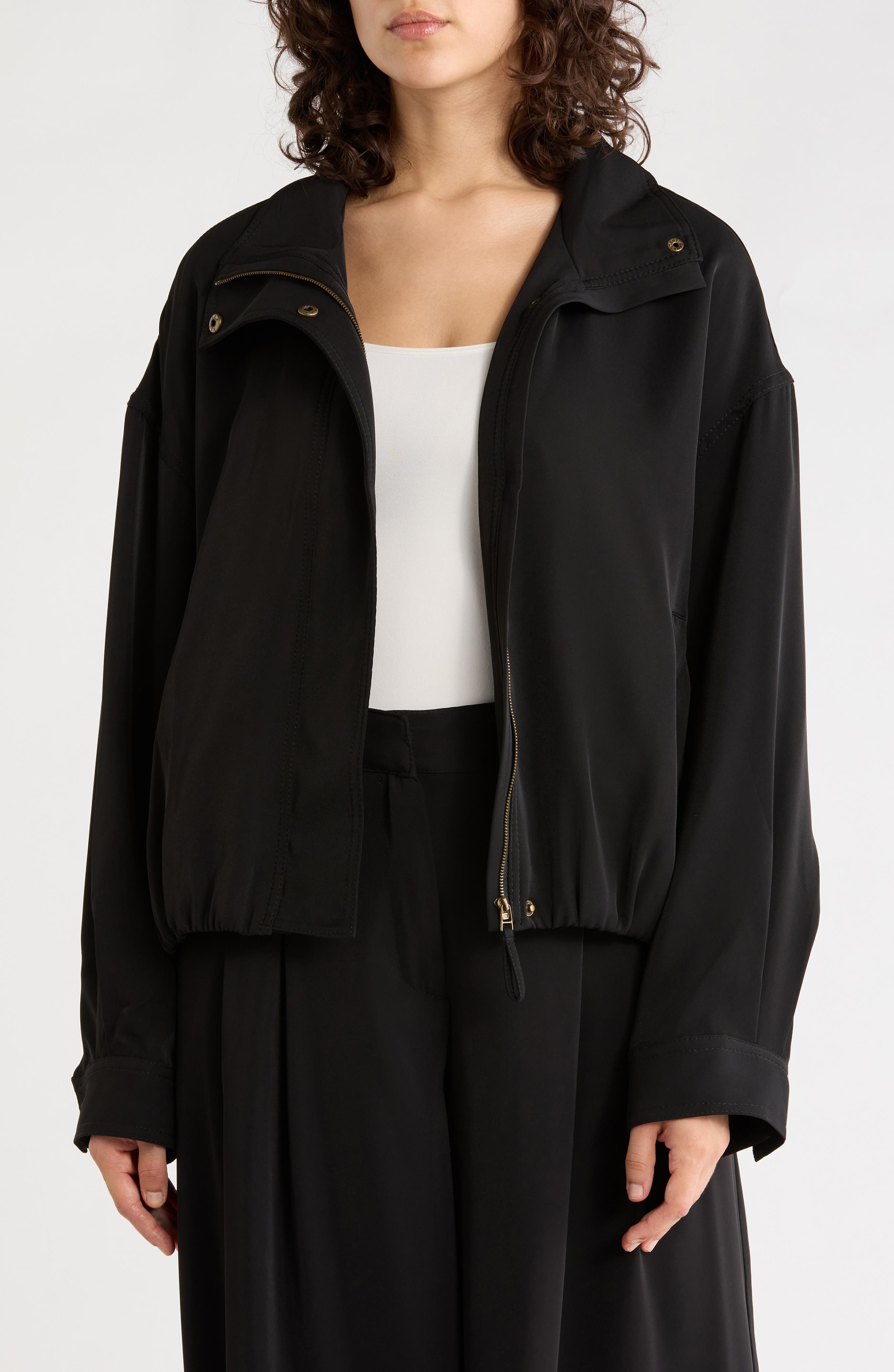 Bubble Hem Bomber Jacket