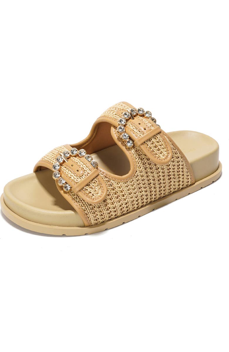 Project Cloud Elora Slide Sandal, Main, color, Beige Raffia