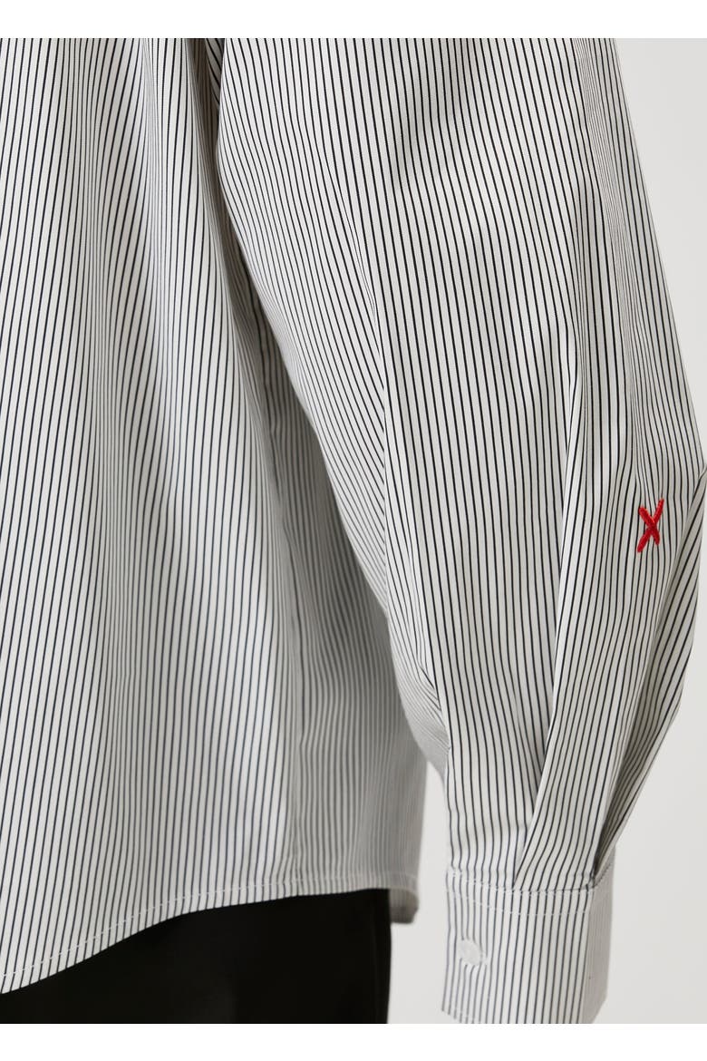 Cotton Blend Striped Woven Shirt, Alternate, color, grey