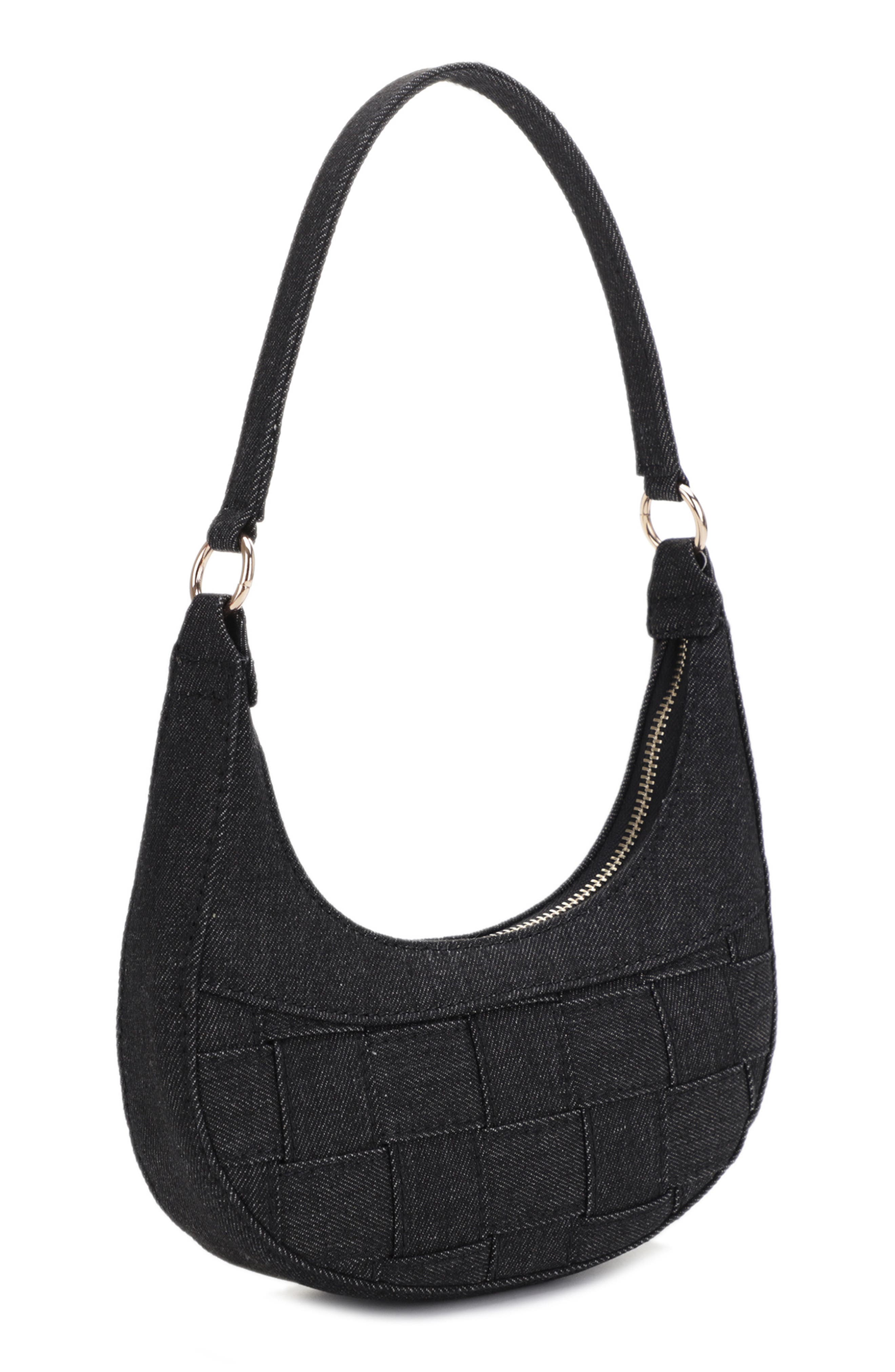 Mali + Lili Leilani Woven Denim Baguette Shoulder Bag, Alternate, color, 