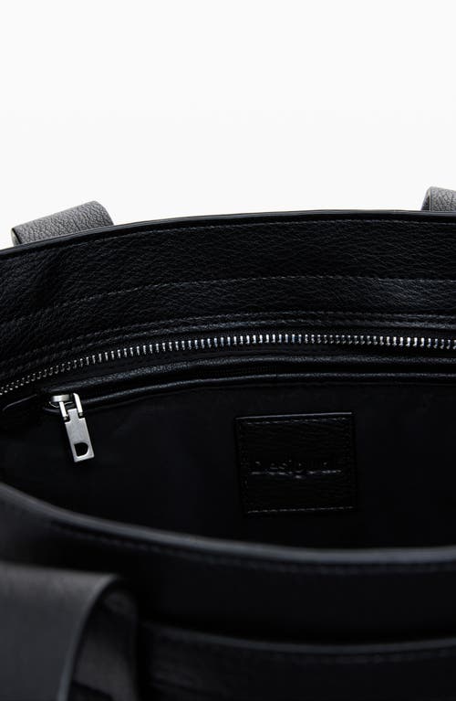 Desigual Faux Leather Tote In Black