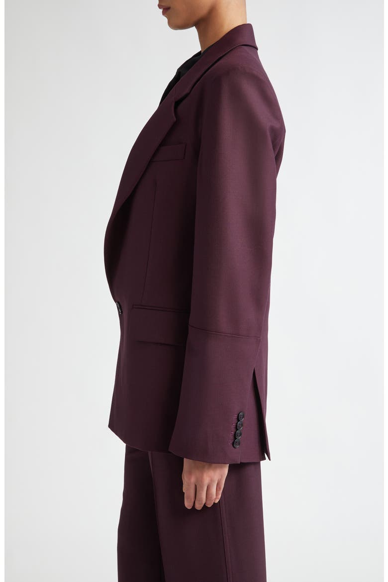 Sleeve Detail Gabardine Blazer, Alternate, color, DEEP MAHOGANY