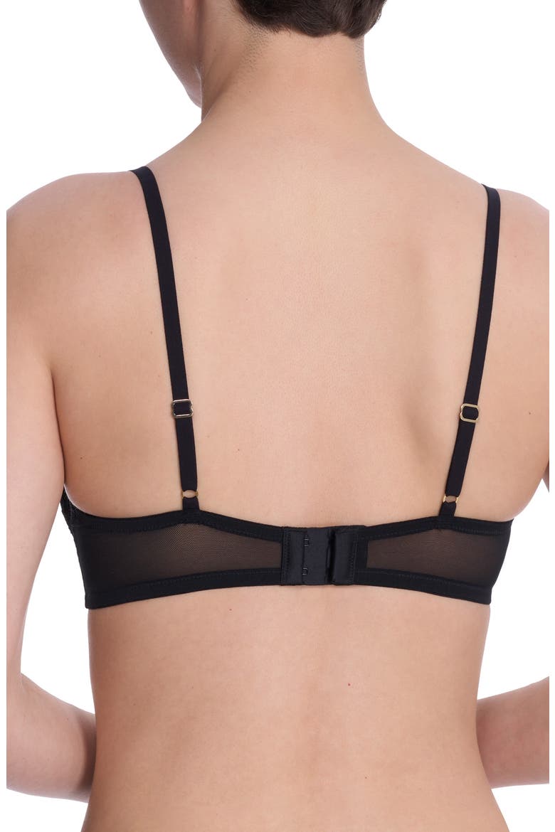 Peony Unlined Lace Underwire Bra, Alternate, color, BLACK