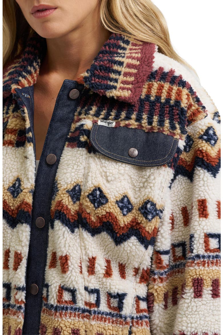 Fair Isle Faux Shearling Jacket, Alternate, color, FUN FAIRISLE