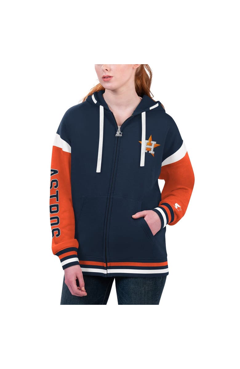 STARTER Women's Starter Navy Houston Astros Homestretch Full-Zip Hoodie, Alternate, color, Navy