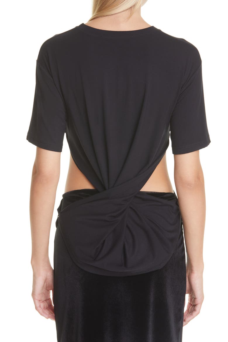 Twisted Cutout T-Shirt, Alternate, color, BLACK