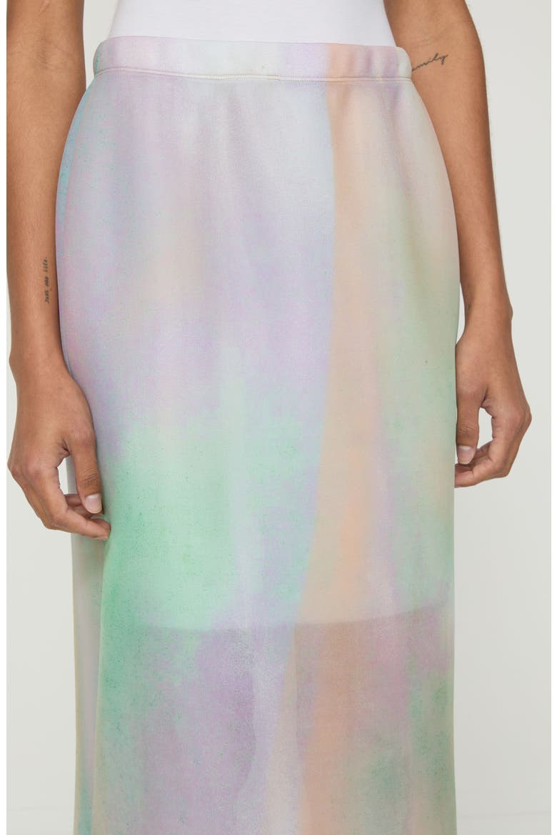 Aurora Print Neoprene Midi Skirt, Alternate, color, AURORA GREEN MULTI
