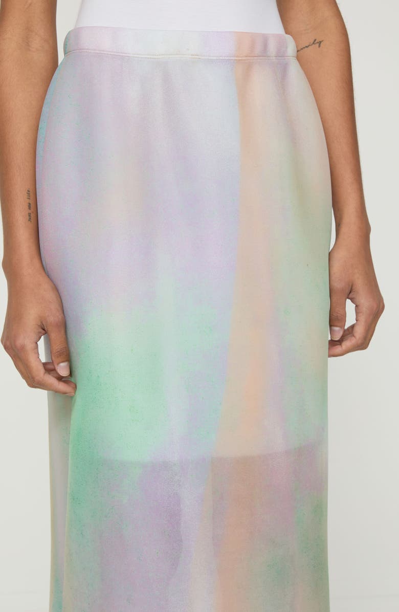 Lafayette 148 New York Aurora Print Neoprene Midi Skirt, Alternate, color, Aurora Green Multi