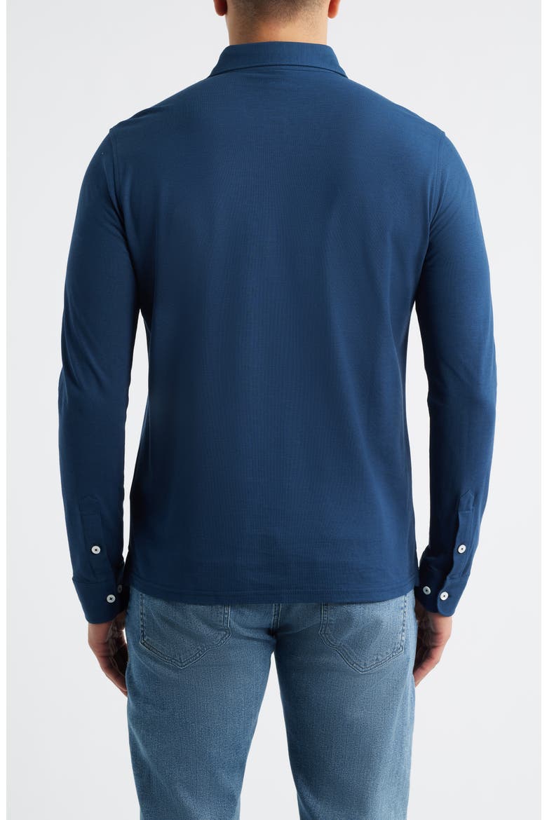 Crown Crafted Cool Long Sleeve Polo, Alternate, color, NAVY
