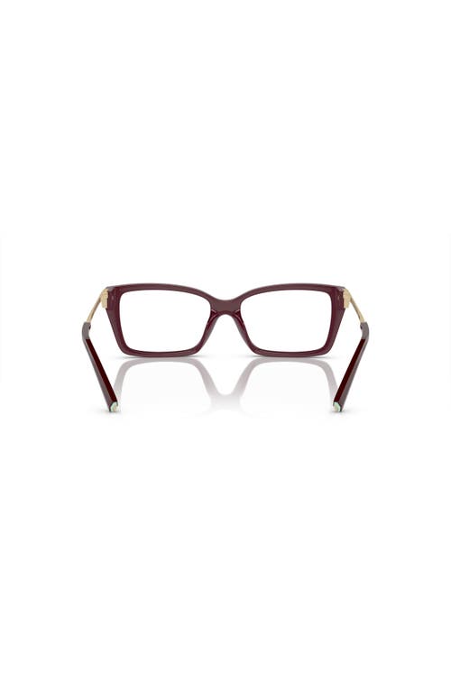 Tiffany & Co . 54mm Rectangle Optical Glasses In Burgundy