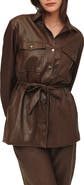 Bella Dahl Faux Leather Belted Utility Jacket