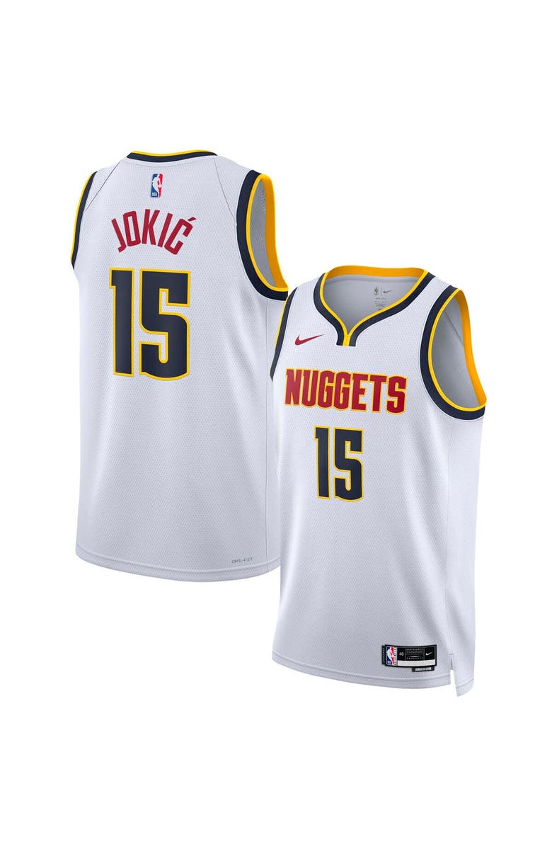 Nike Unisex Nike Nikola Jokic White Denver Nuggets Swingman Jersey - Association Edition, Alternate, color, White