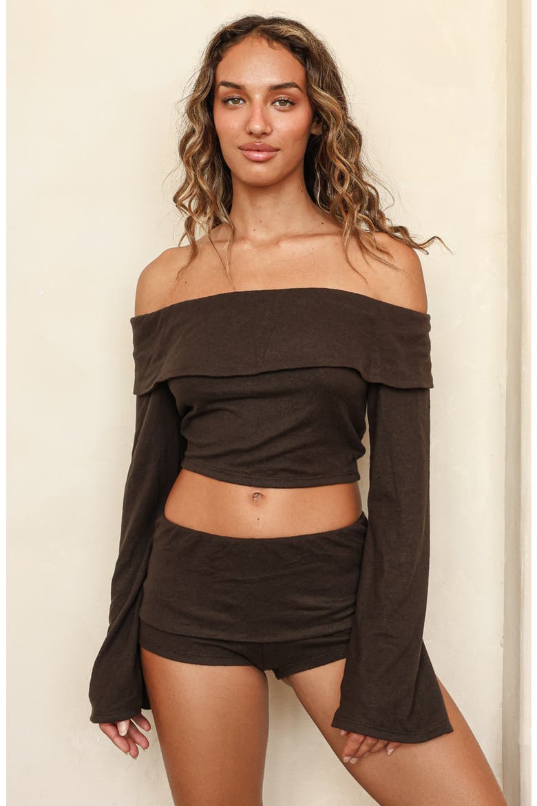 Fold-Over Mini Shorts, Alternate, color, Turkish Coffee