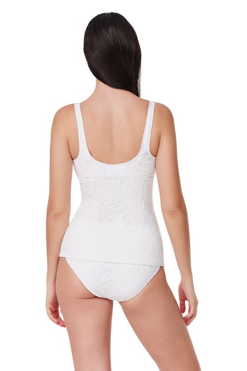 Profile By Gottex Skyfall Textured V-neck D-cup Tankini Top In White