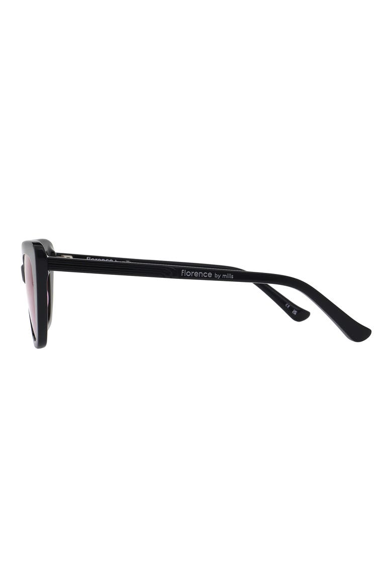 51mm Cat Eye Sunglasses, Alternate, color, GLOSS BLACK