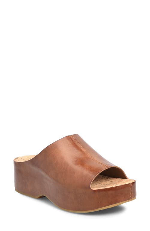 Kork-ease ® Yazmin Platform Slide Sandal In Brown Leather