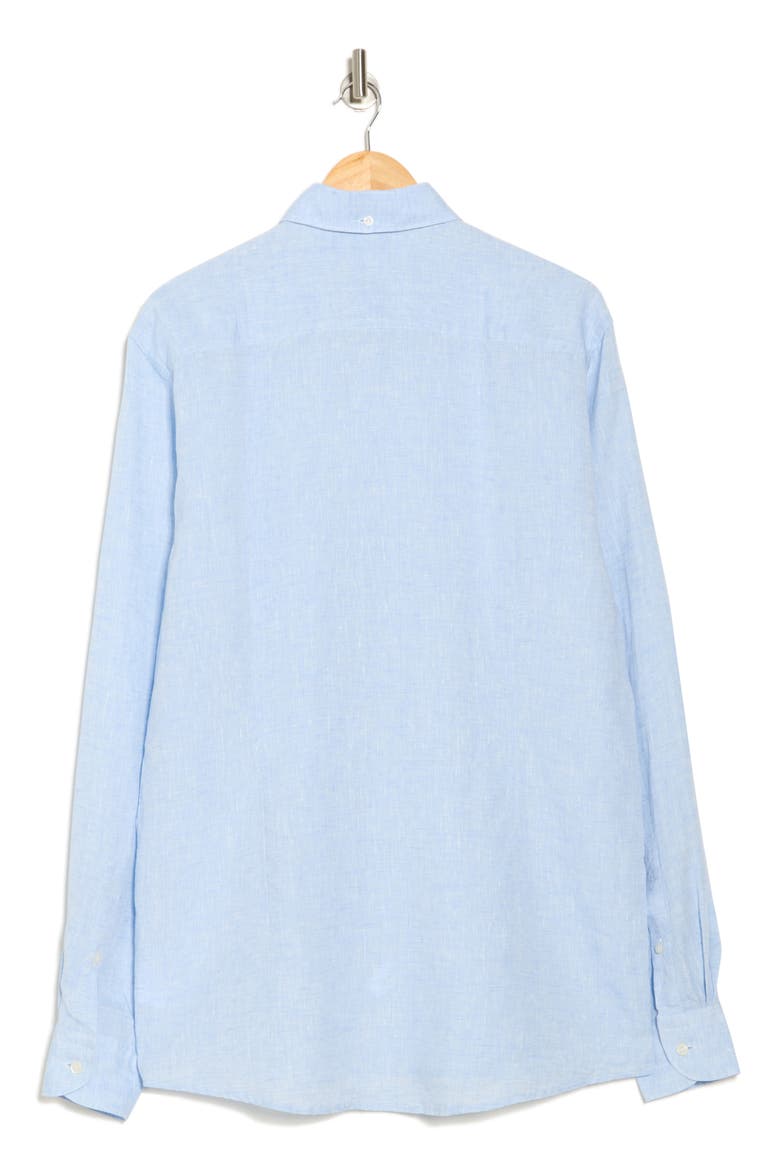 Contemporary Fit Linen Dress Shirt, Alternate, color, BLUE