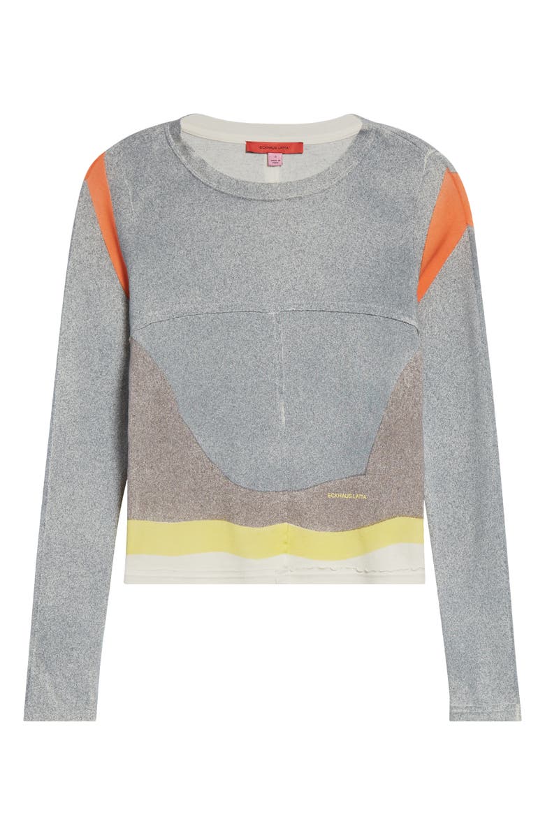 Eckhaus Latta Lapped Colorblock Cotton Baby Tee, Alternate, color, Valley