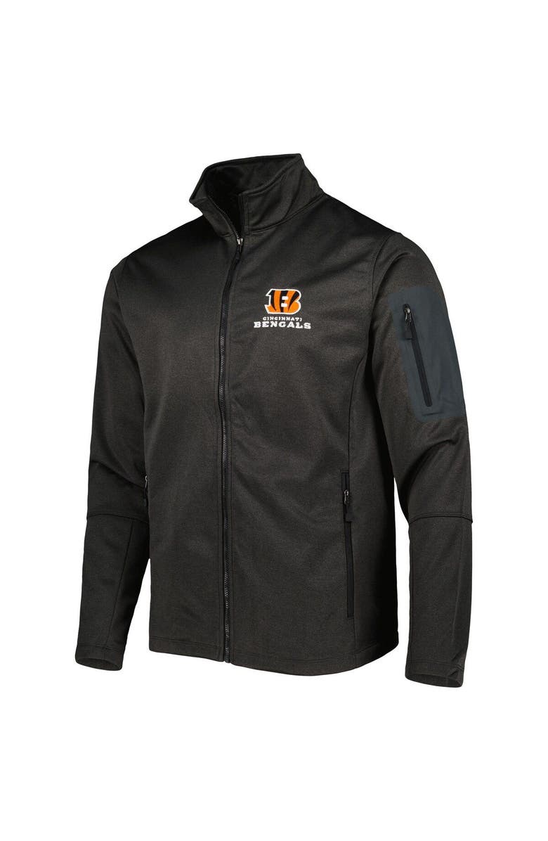 DUNBROOKE Men's Dunbrooke Heather Black Cincinnati Bengals Freestyle Coated Tech Fleece Full-Zip Jacket, Alternate, color,