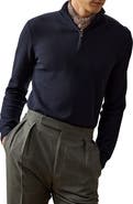 Ralph Lauren Purple Label Wool Piqué Quarter Zip Pullover