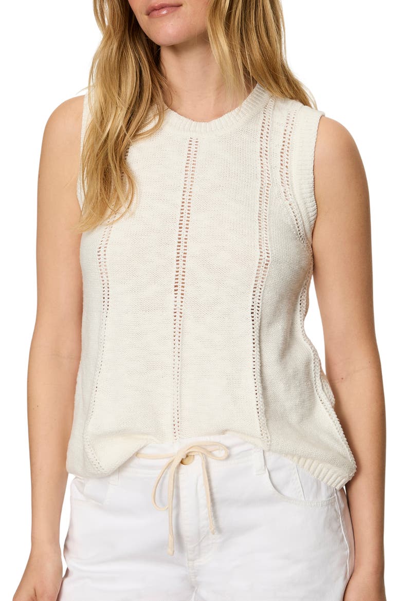 Easy Pointelle Knit Sleeveless Top, Alternate, color, CHALK WHITE