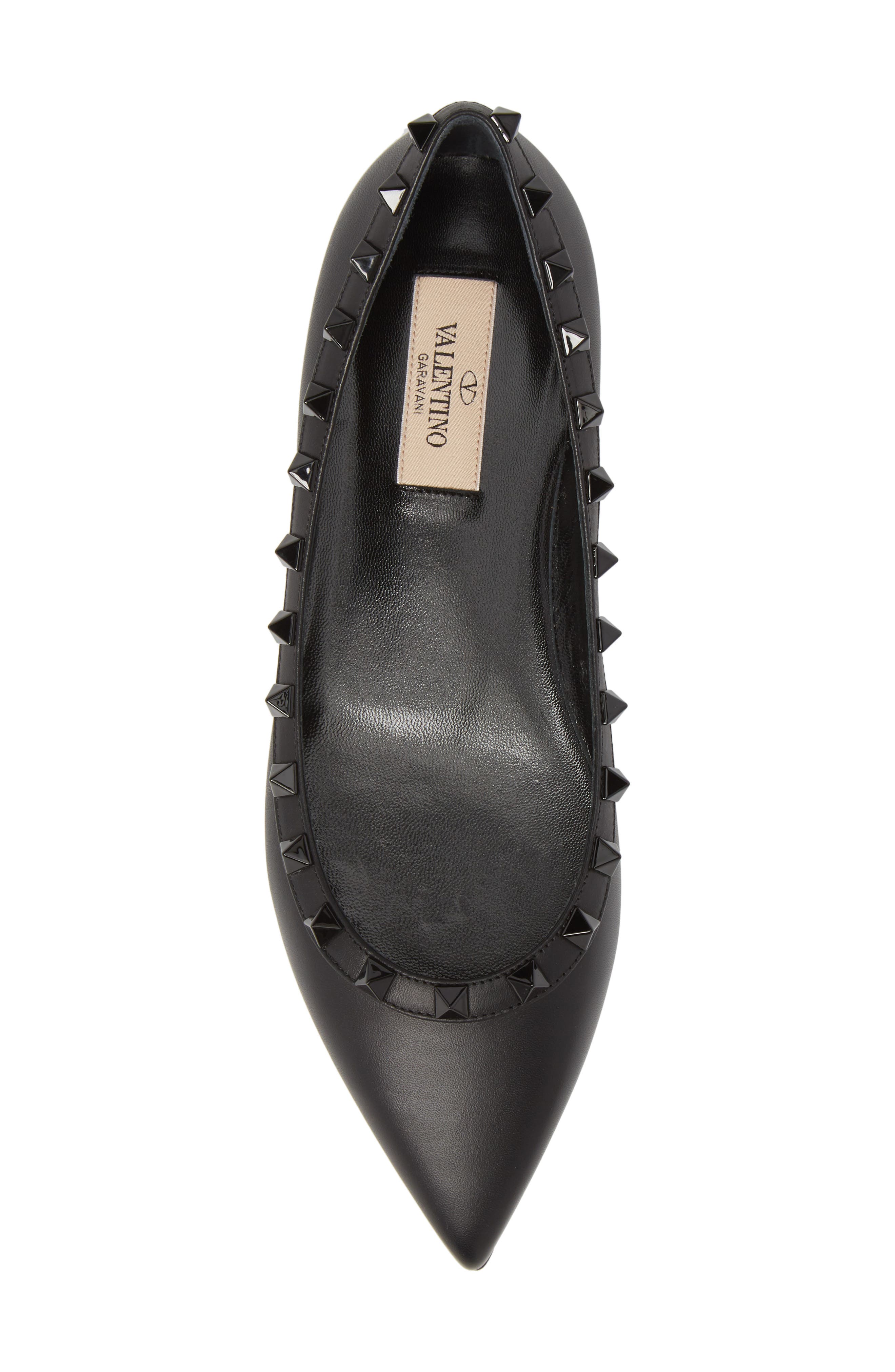 Valentino Garavani Rockstud Ballerina Flat, Alternate, color, 