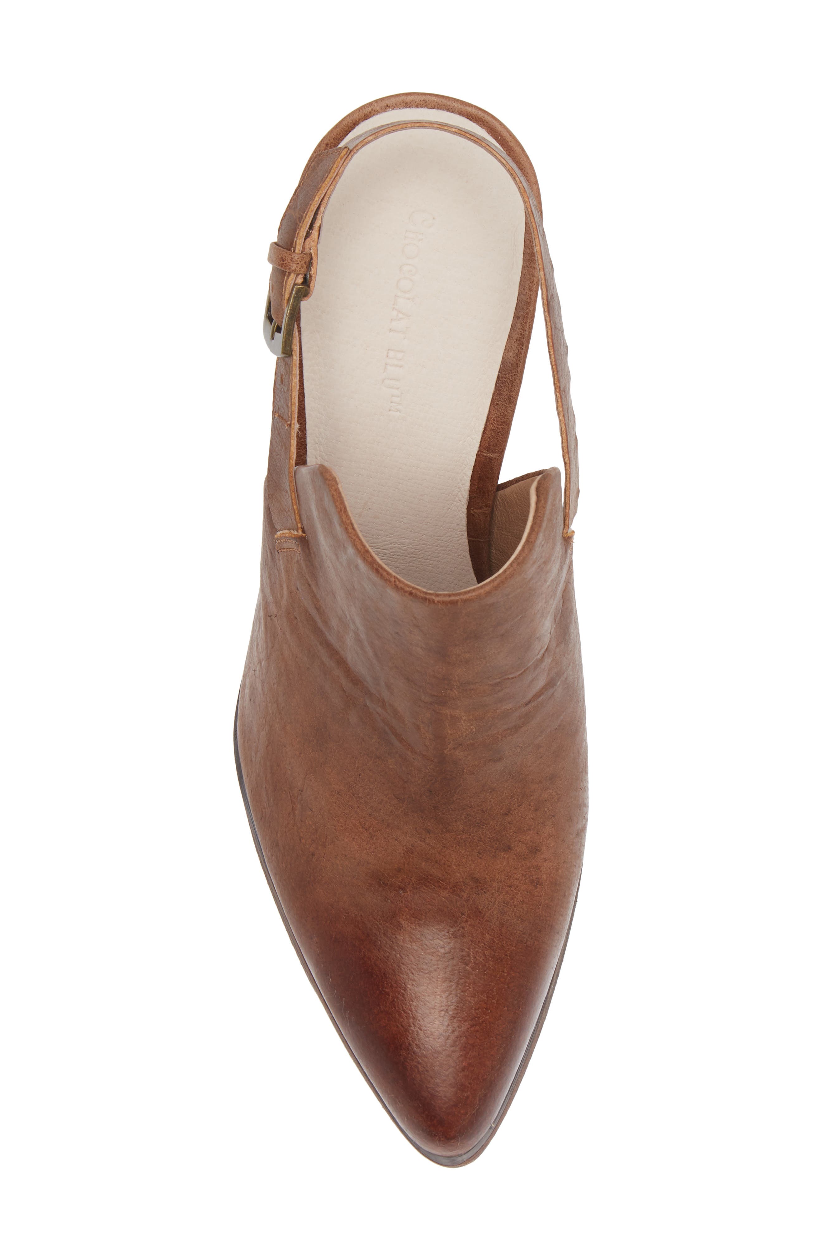 Chocolat Blu Eldorado Slingback Pointed Toe Mule, Alternate, color, Brown Leather